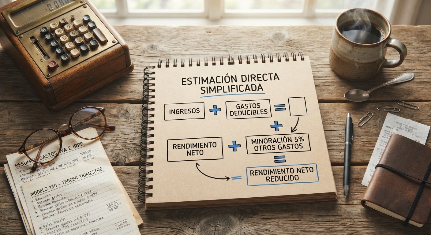 Autónomo calculando su IRPF en el régimen de estimación directa simplificada